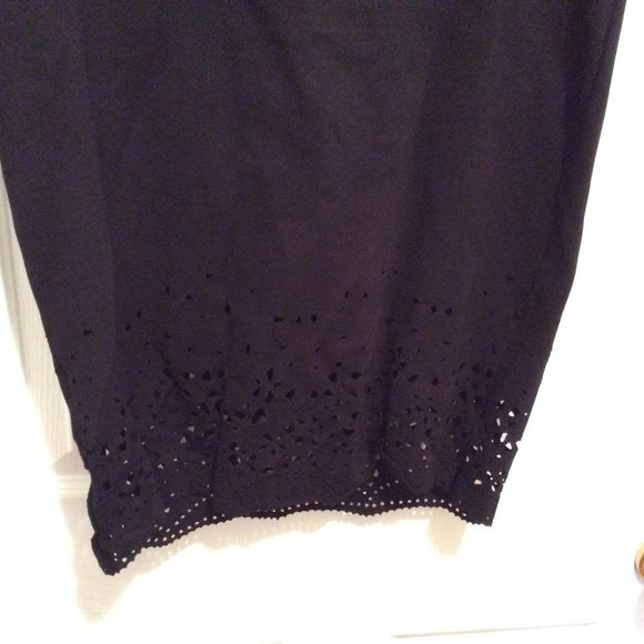 Torrid Skirt 2 Black Elastic Waist Pencil Stretch Laser Cut - Picture 3 of 8